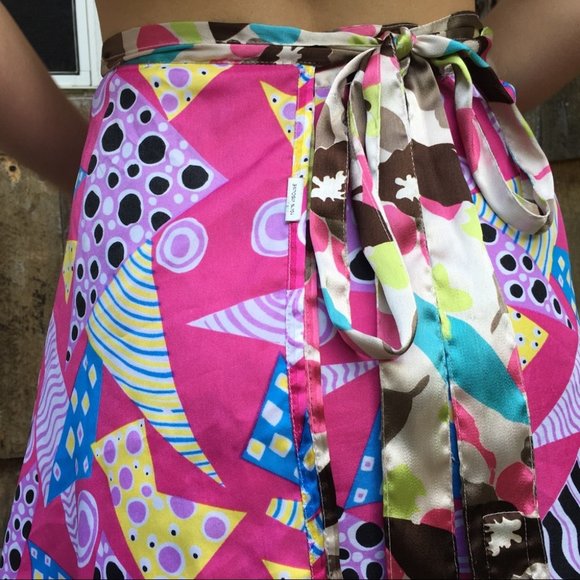 Pink 80’s Funky Wrap Skirt One Size Small Medium - Picture 7 of 8